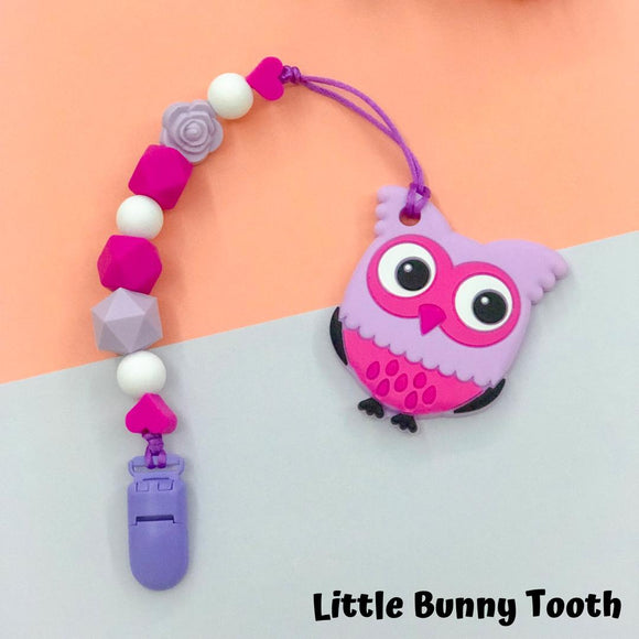 Pacifier Clip Set - Purple Owl (PPO001)