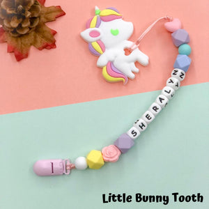 Pacifier Clip Set - Pastel Unicorn (PU002)