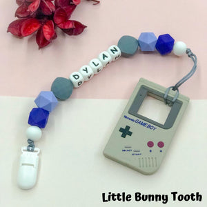 Pacifier Clip Set - Grey Gameboy (GG002)