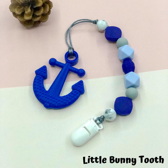 Pacifier Clip Set - Royal Blue Anchor (RBA001)