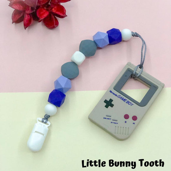 Pacifier Clip Set - Grey Gameboy (GG001)