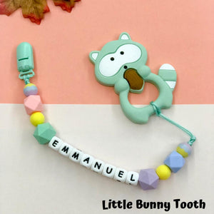Pacifier Clip Set - Mint Raccoon (MR002)