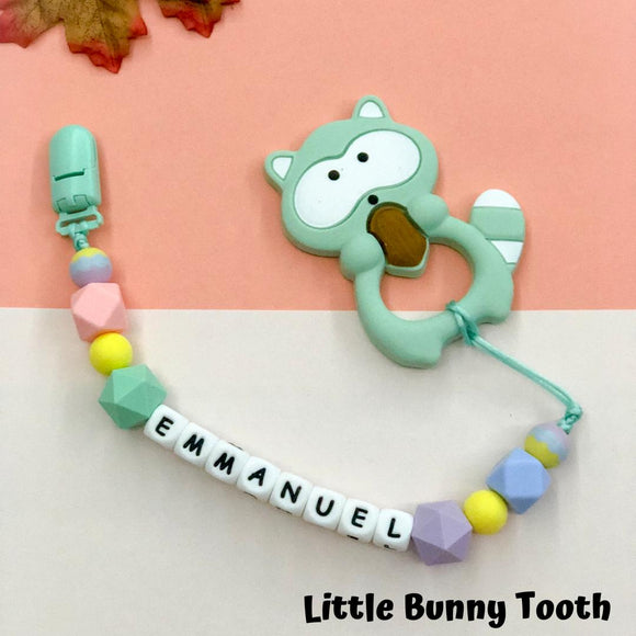 Pacifier Clip Set - Mint Raccoon (MR002)