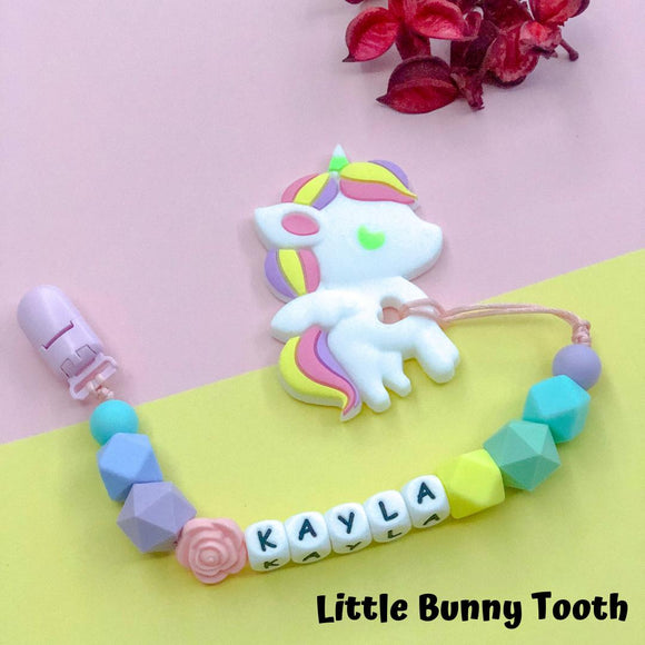 Pacifier Clip Set - Pastel Unicorn (PU001)