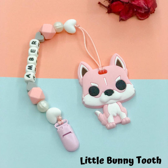 Pacifier Clip Set - Pink Husky (PHD001)