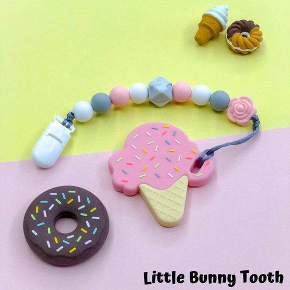 Pacifier Clip Set - Pink Ice Cream (PIC001)