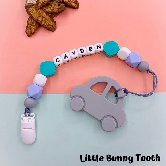Pacifier Clip Set - Grey Car (GC001)