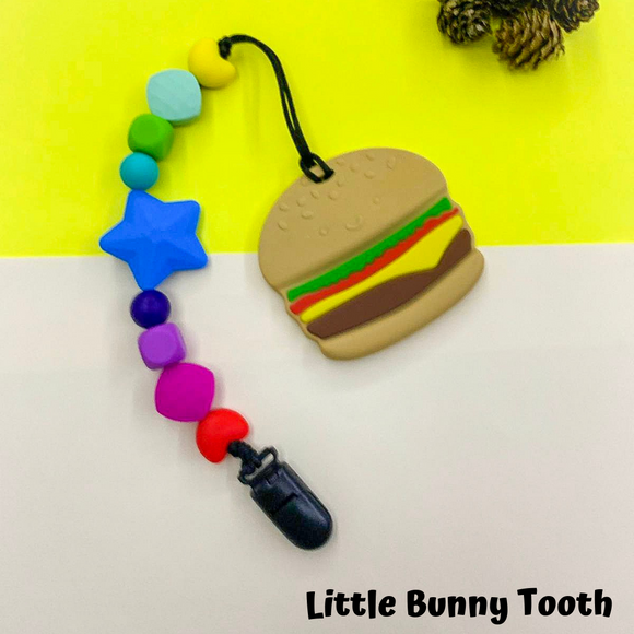 Pacifier Clip Set - Hamburger with big star (HAM001)