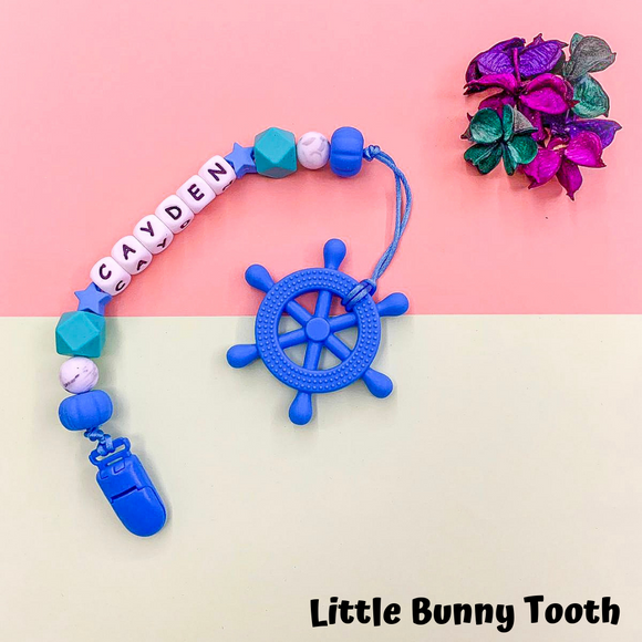 Pacifier Clip Set - Sky Blue Helm (SBH001)