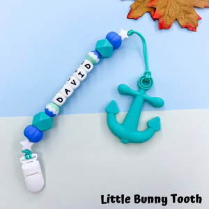 Pacifier Clip Set - Turquoise Anchor (TA001)