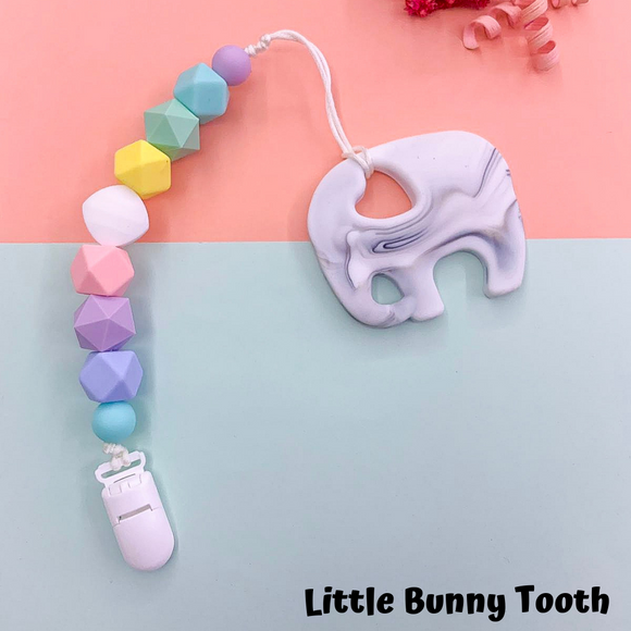 Pacifier Clip Set - Marble Elephant (ME001)