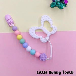 Pacifier Clip Set - White Butterfly (WB001)