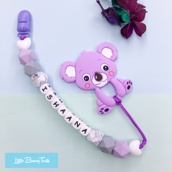 Pacifier Clip Set - Lilac Koala (LK001)