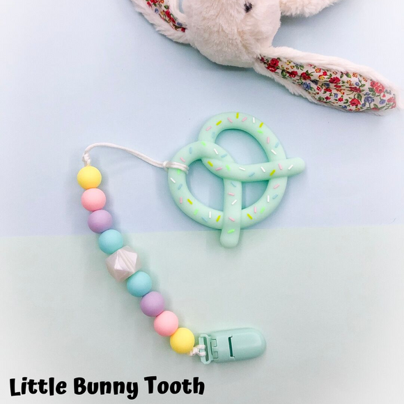 Pacifier Clip Set - Mint Pretzel (MP002)