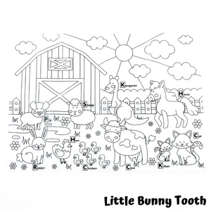 Reusable Silicone Coloring Mat - Animal Farm