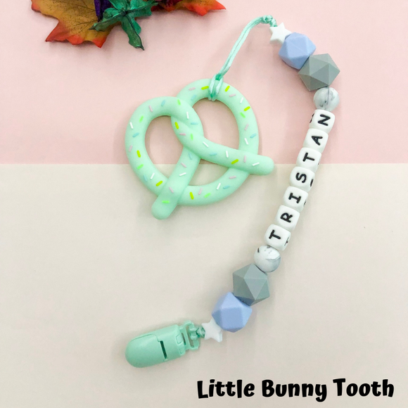 Pacifier Clip Set - MINT PRETZEL (MP001)