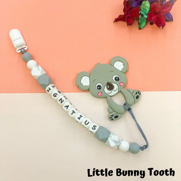 Pacifier Clip Set - Light Grey Koala (LGK001)