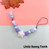 Pacifier Clip Set - Light Blue Raccoon (LBR001)