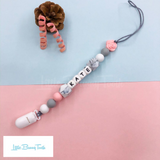 Pacifier Clip Set - Pink Husky (PHD003)