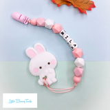 Pacifier Clip Set - Pink Bun Bun Bunny (PBBB002)