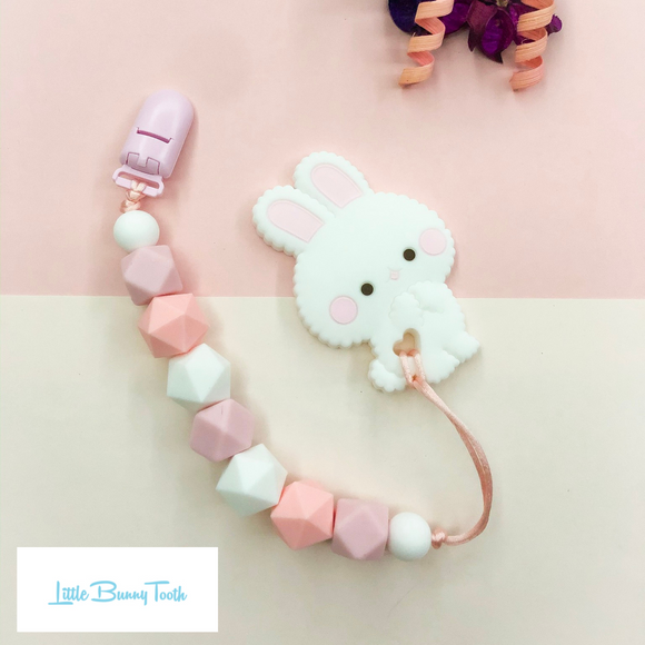 Pacifier Clip Set - Pink Bun Bun Bunny (PBBB001)