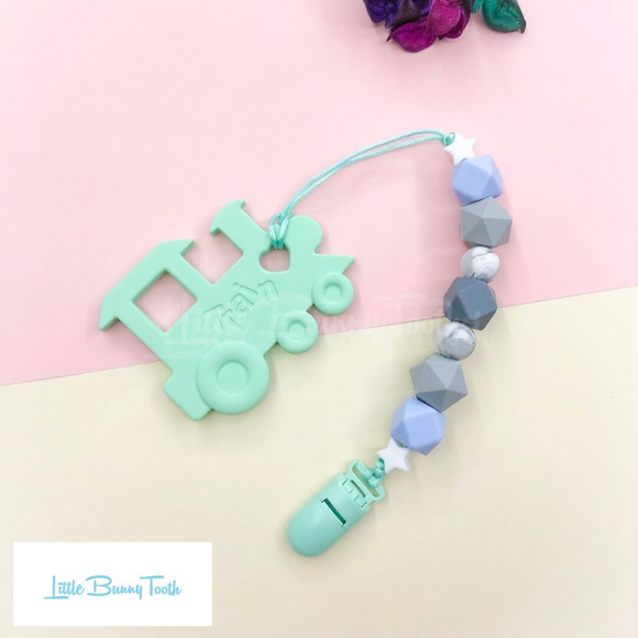 Pacifier Clip Set - Mint Train (MT001)