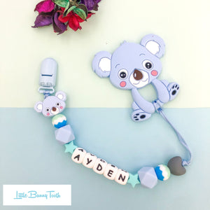 Pacifier Clip Set - Light Blue Koala (LBK004)
