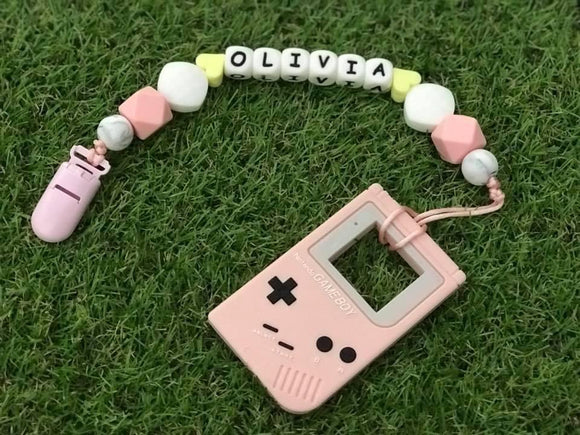 Pacifier Clip Set - Pink Gameboy (PG001)