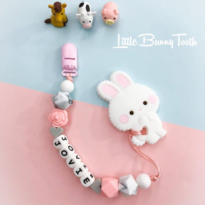 Pacifier Clip Set - Pink Bun Bun Bunny (PBBB003)
